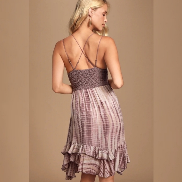 Free People Adella Slip Tie-Dye Lace Dress L - Picture 4 of 13